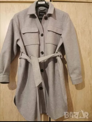дамско сиво палто л хл, снимка 4 - Якета - 47921186