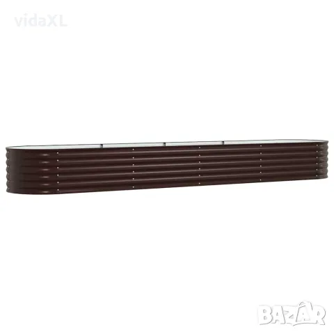 vidaXL Повдигнато легло Кафяво 400 x 80 x 44 cm Стомана