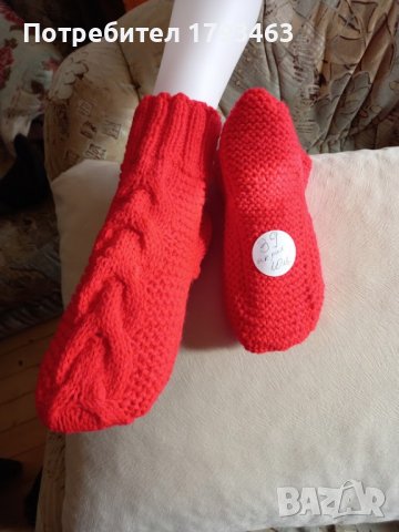 Ръчно плетени дамски чорапи размер 39, снимка 2 - Дамски чорапи - 39692336