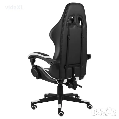 vidaXL Геймърски стол, черно и бяло, изкуствена кожа, снимка 2 - Столове за офис - 56146298
