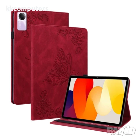 Xiaomi Redmi Pad SE 11 Butterfly Flower Кожен Калъф и Протектор, снимка 3 - Калъфи, кейсове - 51141049