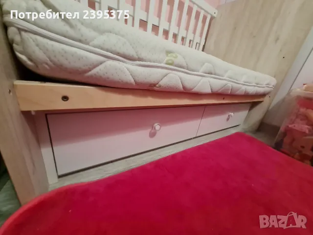 Детско легло + матрак, две шкафчета и протектор, снимка 6 - Бебешки легла и матраци - 47880739