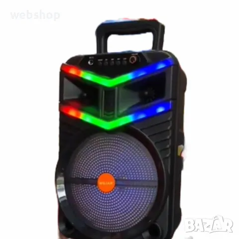 Преносима безжична тонколона с мощен звук и LED ефекти, 8 Инча, снимка 1