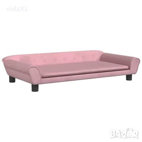 vidaXL Кучешко легло розово 100x50x21 см кадифе