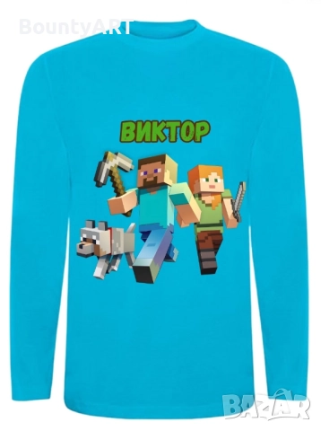 Персонализирана детска тениска Майнкрафт, снимка 4 - Детски тениски и потници - 50226405