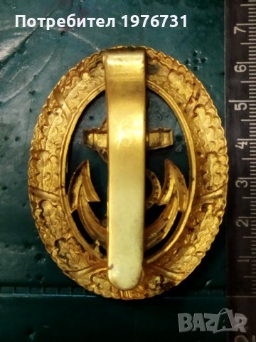 Оригинален знак на Офицер на Германската Военноморска Гвардия на Вермахта WW2 -ВСВ, снимка 2 - Антикварни и старинни предмети - 37477024