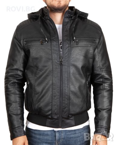 Мъжко зимно кожено яке – 3464 М-7ХЛ, снимка 2 - Якета - 42897994