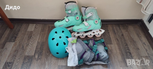 Ролери за деца Oxelo, опал зелен размер 34-36