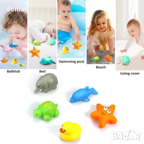 Светещи играчки животни за баня за бебета и малки деца 6+ месеца, снимка 5 - Фигурки - 44182478