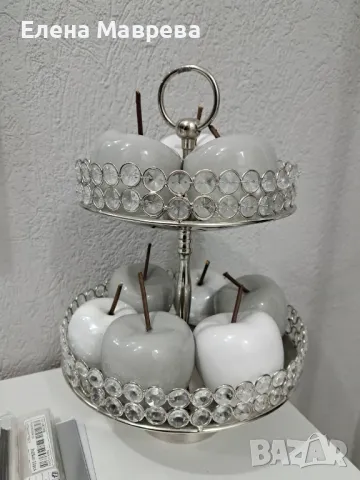 Метален поднос на две нива , снимка 2 - Други - 47793241