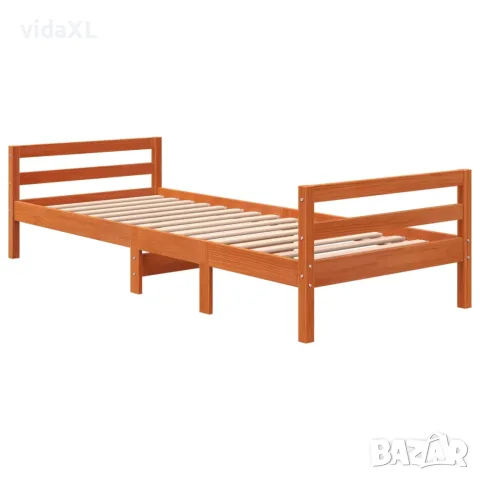 vidaXL Рамка за легло без матрак, восъчнокафяв, 80x200 см, бор масив, снимка 3 - Спални и легла - 56148182
