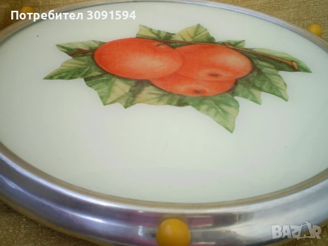 Ретро въртящ порцеланов поднос на плодове, снимка 10 - Колекции - 50848308