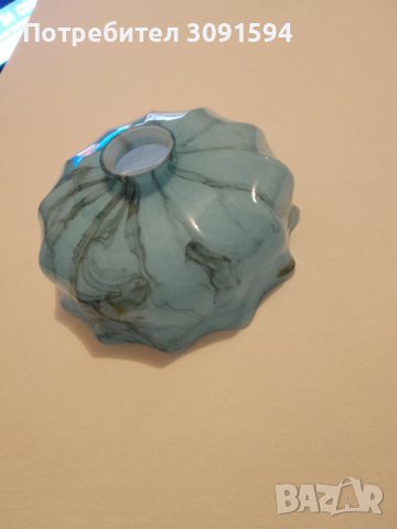 1920г-1930г Арт Деко абажур за лампа полилей двопластово къдраво стъкло, снимка 17 - Антикварни и старинни предмети - 42793577