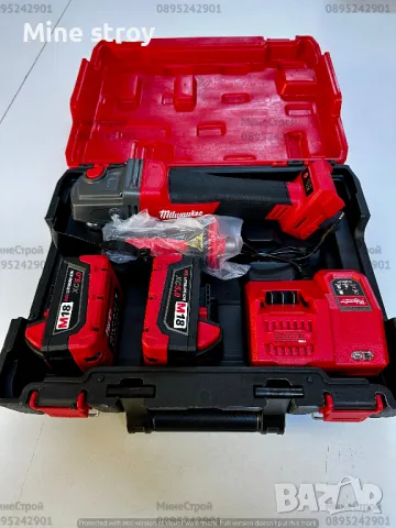Акумулаторен ъглошлайф Milwaukee M18 с 2 батерии Милуоки ФЛЕКС, снимка 2 - Други инструменти - 47780276