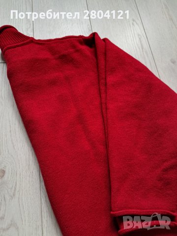 Червен дамски зимен пуловер, снимка 4 - Блузи с дълъг ръкав и пуловери - 38308490
