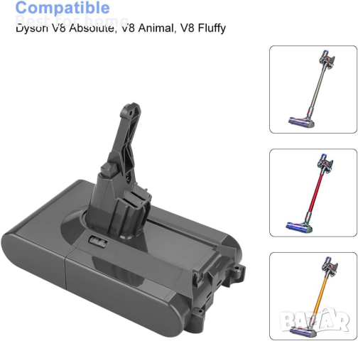 Батерия и филтри за Dyson V8 4.5Ah 21.6V за батерия Dyson V8, снимка 4 - Прахосмукачки - 44623913