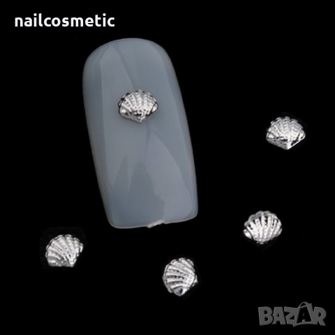 Сребърни и златни мидички за декорация на маникюр 10 броя, снимка 3 - Продукти за маникюр - 9181511