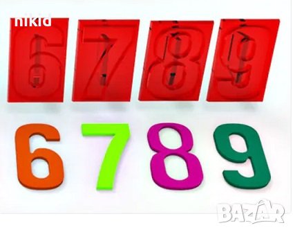 сет големи печатни числа цифри плочки печат печати резци за фондан тесто декор торта пластмаса, снимка 2 - Форми - 38342008