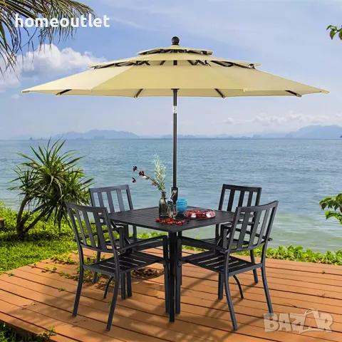 ПРОМОЦИЯ Градинска маса, квадратна с отвор за чадър PHIVILLA E02GF0703-060-01, снимка 5 - Градински мебели, декорация  - 49531283