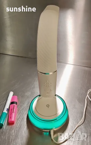 ВИДЕО * OttLite Wellness Настолна лампа, ClearSun LED, часовник, термометър, Wireless Charging, снимка 10 - Настолни лампи - 55883676