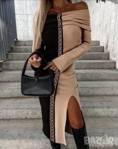 Дамска дълга рокля плетиво , снимка 3 - Рокли - 52592068