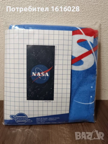 Нова голяма плажна кърпа НАСА. Размери 75 см./ 150 см. 