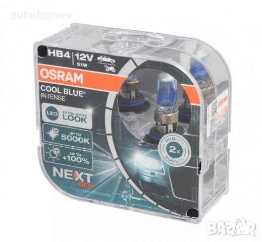 Халогенни крушки Osram COOL BLUE INTENSE NEXT GEN +100% HB4 DUO BOX, снимка 1 - Аксесоари и консумативи - 35517015