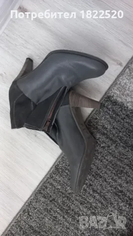 Сиви елегантни боти естествена кожа , снимка 3 - Дамски боти - 47809341