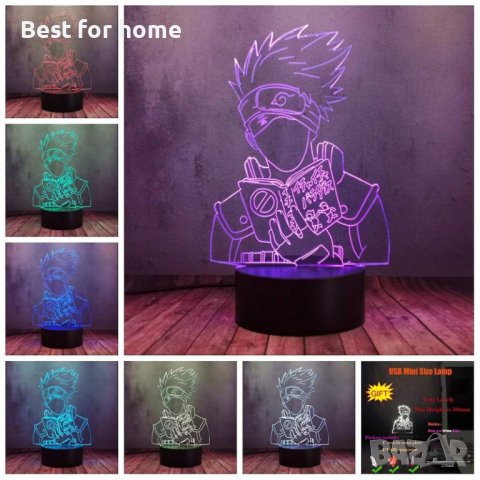 NARUTO 3Д лампа с 3 плаки