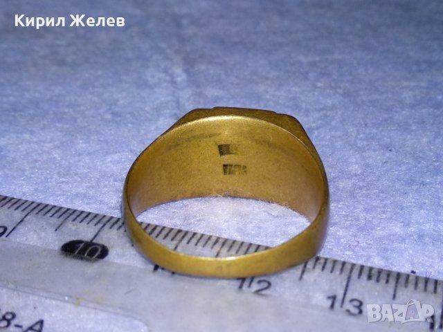 СТАР РУМЪНСКИ РЕТРО ПРЪСТЕН с ПЕЧАТИ 14К и 585 МЕСИНГОВА СПЛАВ РЪЧНА ИЗРАБОТКА За КОЛЕКЦИЯ 21945, снимка 15 - Антикварни и старинни предмети - 40684992