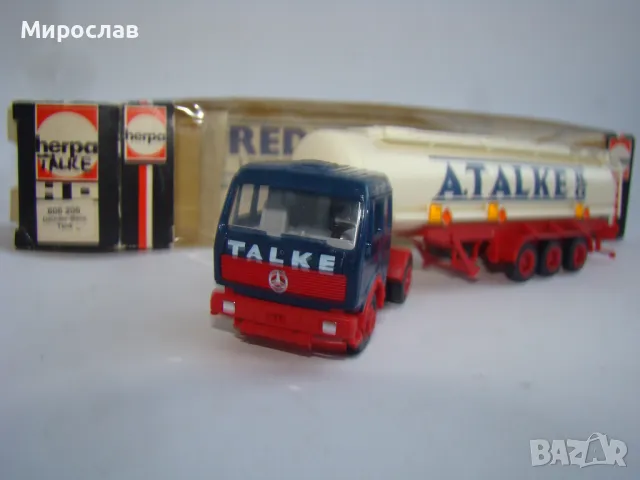 HERPA H0 1/87 MERCEDES КАМИОН МОДЕЛ ТИР ЦИСТЕРНА КОЛИЧКА, снимка 3 - Колекции - 48418405