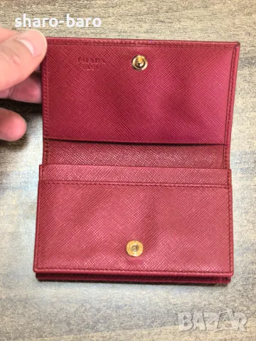 Prada Small Card Case Wallet Red Saffiano , снимка 6 - Портфейли, портмонета - 49383353