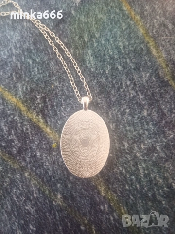 Сребърно колие с медальон., снимка 2 - Колиета, медальони, синджири - 53166470