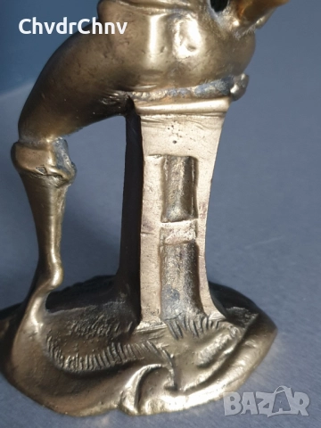 17см-2кг Capodimonte статуетка/Каподимонте бронзова фигура-декорация за каминен часовник, снимка 3 - Статуетки - 52896651