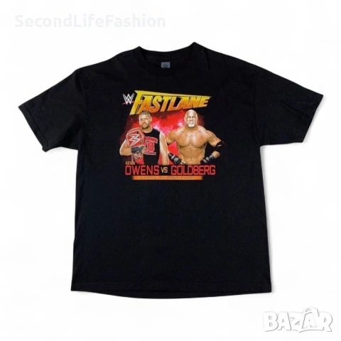 Тениска WWE Fastlane мач Оуенс срещу Голдбърг оригинална размер XL черна