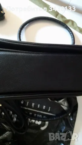 Нова черна дамска чанта от еко кожа с ефектна закопчалка, снимка 8 - Чанти - 48446101