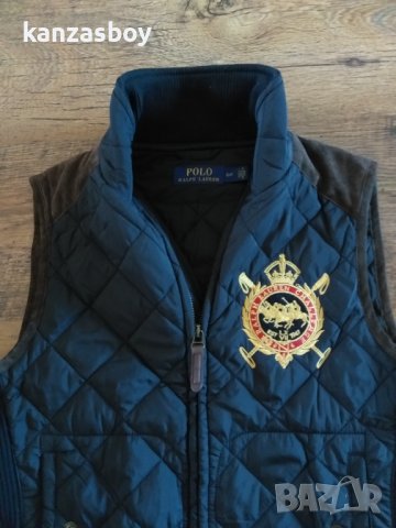 Polo Ralph Lauren Equestrian Vest Suede Trim White Quilted Full Zip - страхотен дамски елек