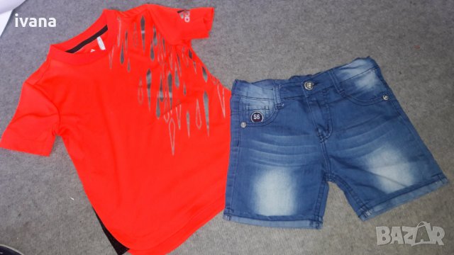 Адидас тениска с дънкини панталонки