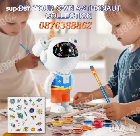 Звезден Лед Проектор Астронавт с Дистанционно, Блутуут, Музика, снимка 3 - Играчки за стая - 48278704