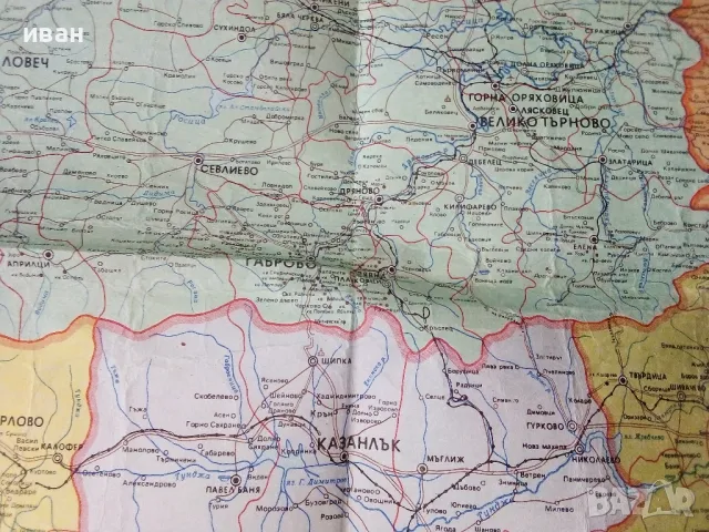 Административна карта Народна Република България - М 1:500000 - 1988г., снимка 9 - Колекции - 50393388