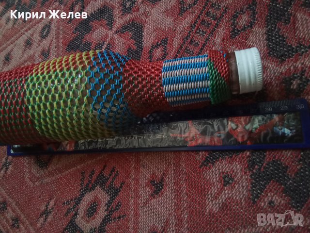 Стара бутилка с оплетка 28888, снимка 7 - Декорация за дома - 37255221