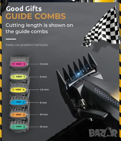 Машинка за подстригване VGR V-270 – 9000RPM, LED дисплей, професионална, снимка 6 - Машинки за подстригване - 50387552