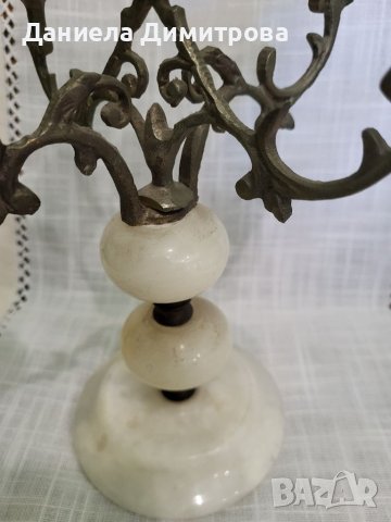 Мраморен свещник за пет броя свещи, снимка 4 - Други - 40054656