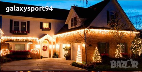 LED Топло бели висящи 144л Мигащи Висулки 3 х 60см 18.99лв Опция снаждане ЛЕД, снимка 2 - Лед осветление - 38583188