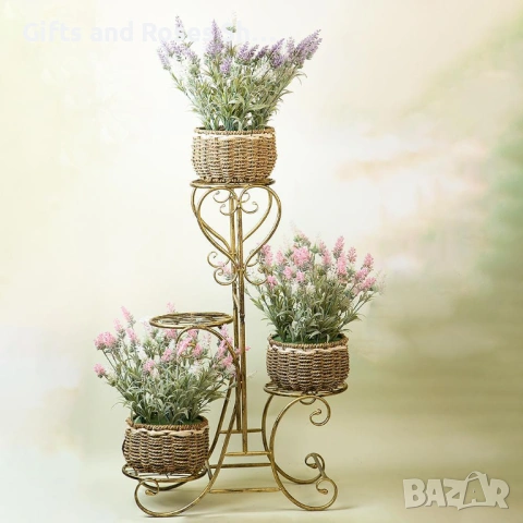 Метален цветарник за 4 саксии