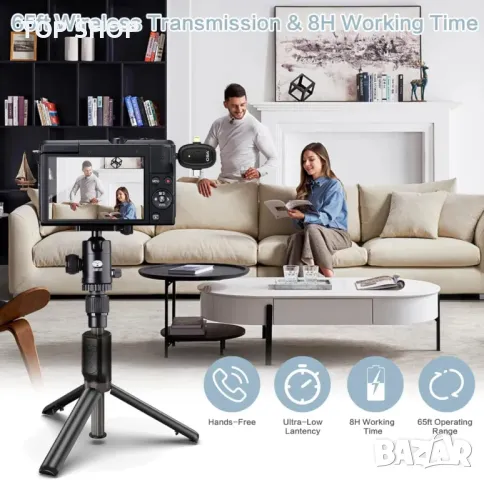 Мини безжичен петличен микрофон OSA за камера и компютър, време за работа до 9 часа, снимка 5 - Микрофони - 49500338