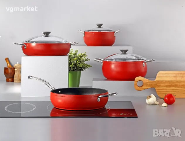 Комплект тенджери и тиган Bonera Academia Liliuyum Belly 7 части, снимка 1