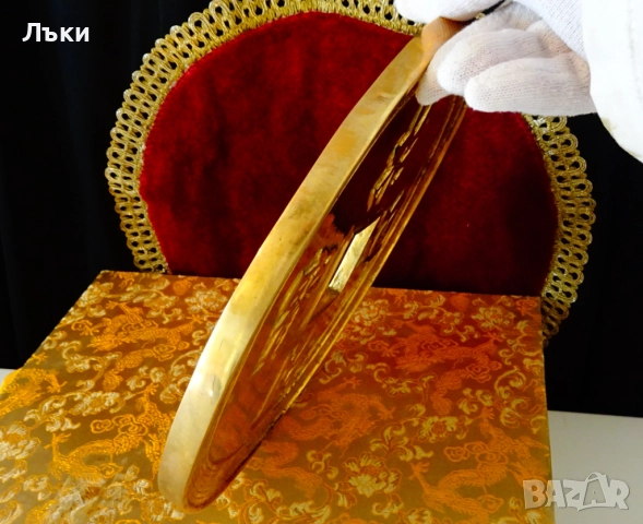 Китайска златна монета фън-щуй,бронз с позлата 2.1 кг.,кутия , снимка 7 - Антикварни и старинни предмети - 52257738