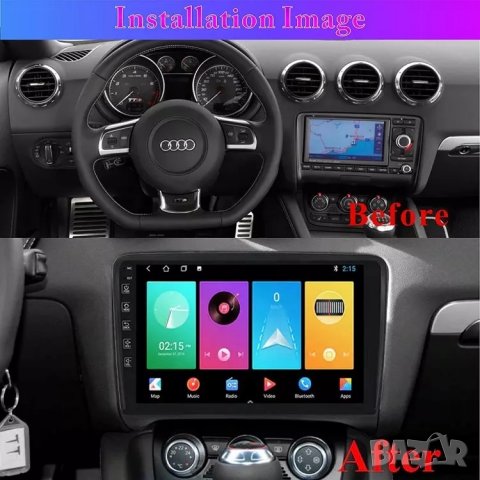 Мултимедия за Audi TT, 2 DIN, MP3 плеър с Екран 9”, с Android, Навигация, Двоен дин дисплей Audi ТТ, снимка 3 - Аксесоари и консумативи - 39164296