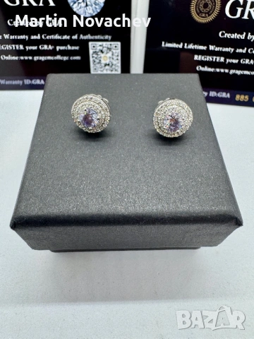 Сребърни обеци с мойсанит (Диамант) 0.5 карата, снимка 10 - Обеци - 54091883